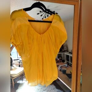 Diane von Furstenberg yellow flowy top